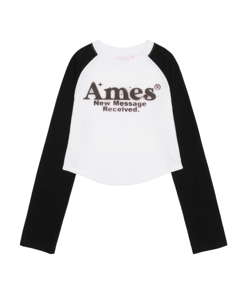 AMES-WORLDWIDE ROUND HEM RAGLAN LS TEE