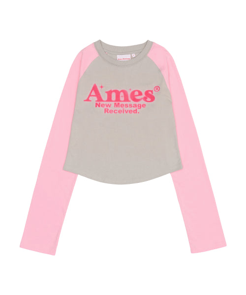 AMES-WORLDWIDE ROUND HEM RAGLAN LS TEE