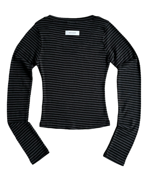 MUCENT Emma V-Neck Striped Long Sleeve T-Shirt