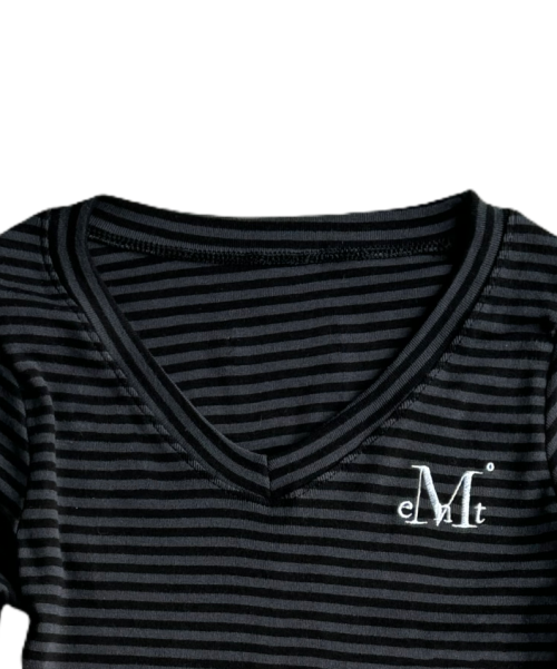 MUCENT Emma V-Neck Striped Long Sleeve T-Shirt