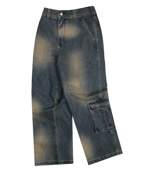 XTONZ XP235 Irregular washing Under Cargo Denim Pats