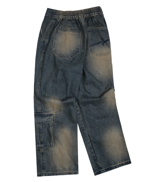 XTONZ XP235 Irregular washing Under Cargo Denim Pats