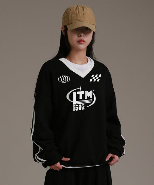 LIKE THE MOST LTM Track V-neck Sweatshirt