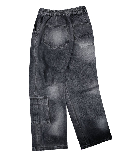 XTONZ XP235 Irregular washing Under Cargo Denim Pats